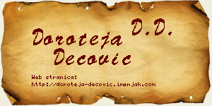Doroteja Dečović vizit kartica